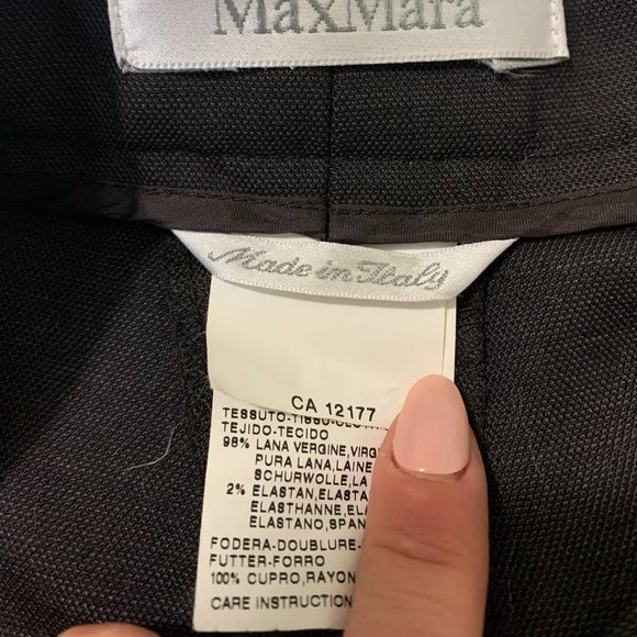 MaxMara Wool Canvas Wide Leg Trouser in Brown - Medium - Picture 3 of 6